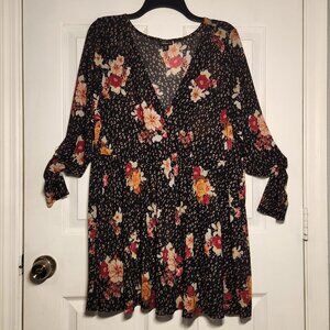 Torrid Shear Faux Wrap Babydoll Blouse or Dress - Size 3 (3X - 22W/24W)